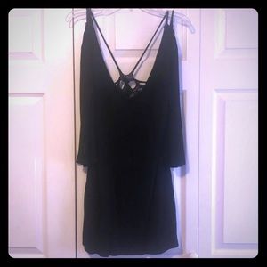 Black open back dress